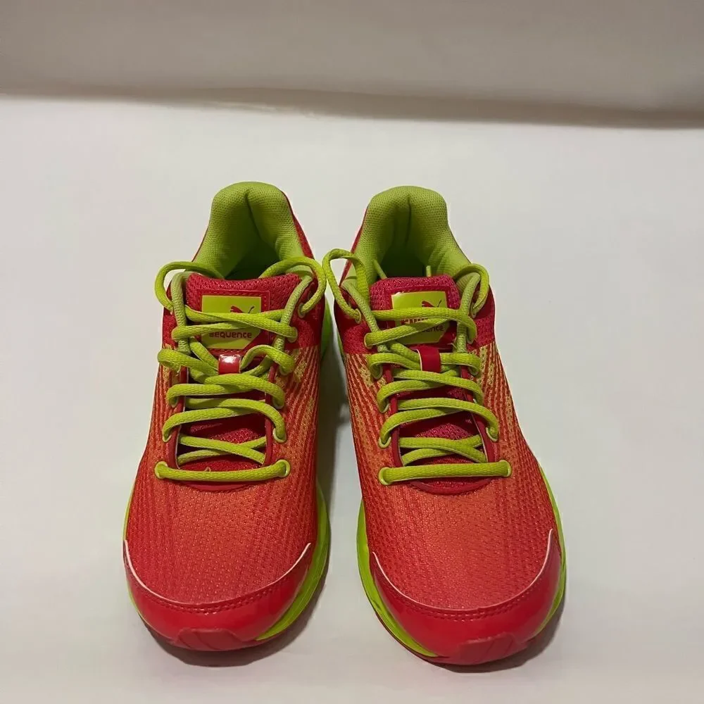 Puma Kids Big Girl pink/Green shoes size 4